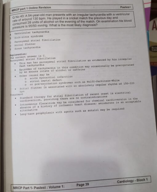 Pastest for MRCP Part 1 Q-Bank Sample 3